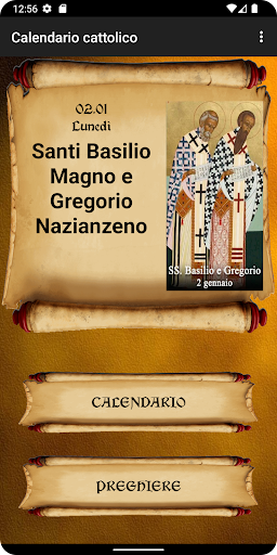 Screenshot Calendario cattolico italiano