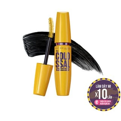 Mascara Maybelline Làm Dày Mi & Ngăn Rụng Mi Màu Đen 9.2ml Mascara Colossal Waterproof Black