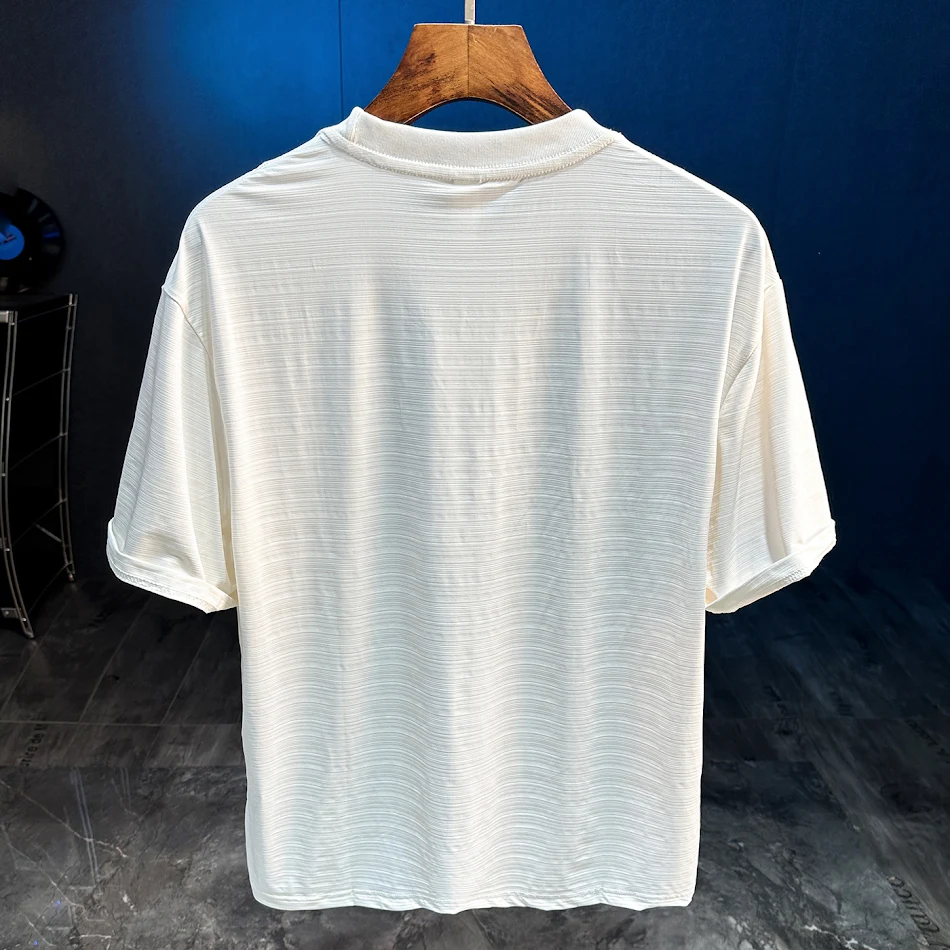 Men's Ice Silk Cool Quick-drying Thin Loose Short Sleeve Shirt Breathable Comfort Perfect for Hot Weather Lightweight De