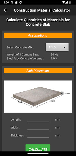 Screenshot CMCalculator (Estimator)