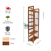 Kệ Sách Gỗ 5 Tầng Rộng 50Cm Màu Vàng Cherry