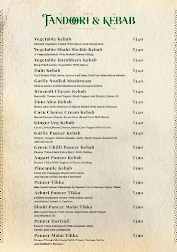 MEZBAAN - Authentic Vegetarian Restaurant menu 