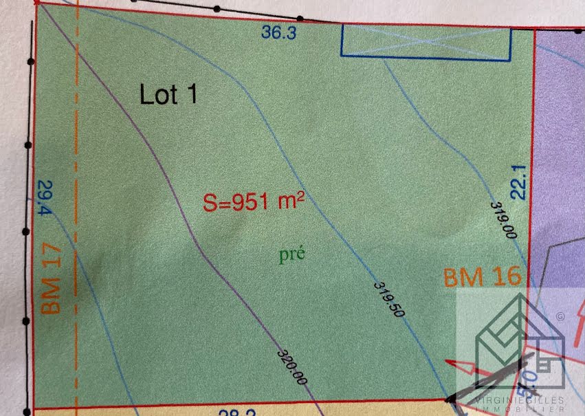 Vente terrain  951 m² à Villerest (42300), 89 000 €