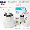 Bóng Đèn Tích Điện Năng Lượng Mặt Trời 120W Siêu Sáng Có Điều Khiển , 3 Chế Độ Sáng , Chống Nước , Có Móc Treo