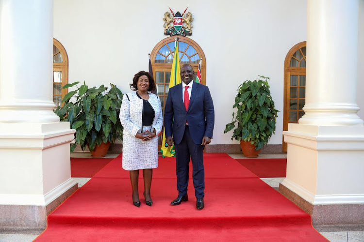 President William Ruto with Machakos Governor Wavinya Ndeti at the State House on January 11,2023