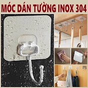 Móc Dán Tường Inox 304 Chịu Lực 15Kg, Miếng Dán Tráng Bạc Siêu Dính, Móc Dán Chịu Lực Siêu Chắc Không Gỉ Sét Không Khoan