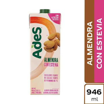 Leche de Almendras Con Stevia Ades x 946 ml  