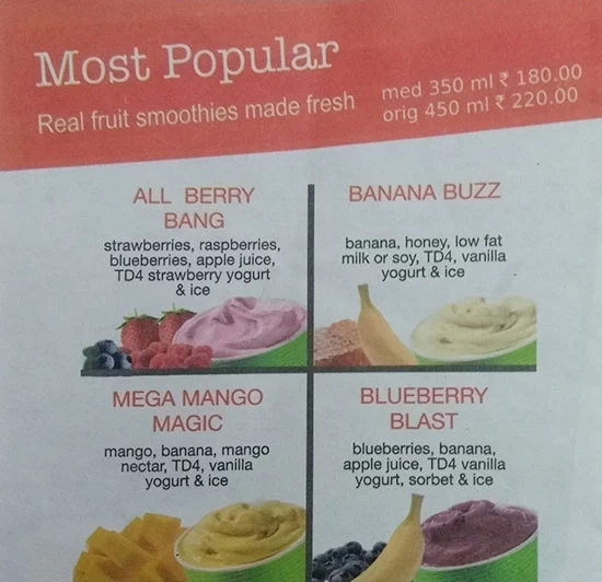 Joost Juice Bar menu 