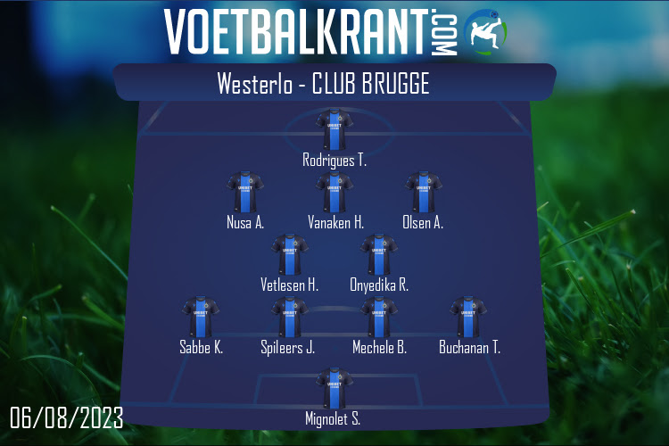 Opstelling Club Brugge | Westerlo - Club Brugge (06/08/2023)