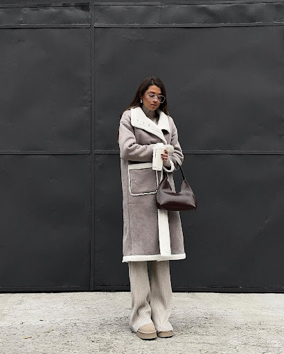 Title 6, Autumn and Winter Patch Pocket Coat, Gray and W...