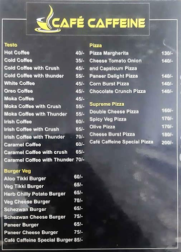 Cafe Caffeine menu 