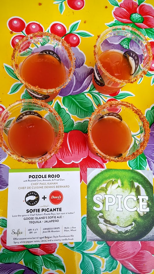 Feast PDX 2016 Night Market, the Goose Island booth was one of my favorites to return to offering 3 beer cocktails with 3 flavor profiles: Smoke (La Senorita Ahumada with Goose Island's Sofie Ale with Mezcal), Spice ((Sofie Picante with Sofie Ale and Tequila and Jalapeno),), and Citrus (Sofie Gin Spritzer with Sofie Ale with Curacao Orange Peel, Citrus Gin, and Orange)