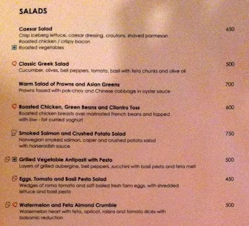 Canacona - The Lalit menu 