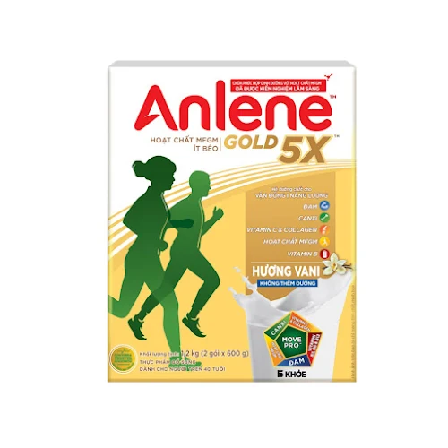 Sữa bột Hộp giấy Anlene Gold 5X Vanilla 1.2kg