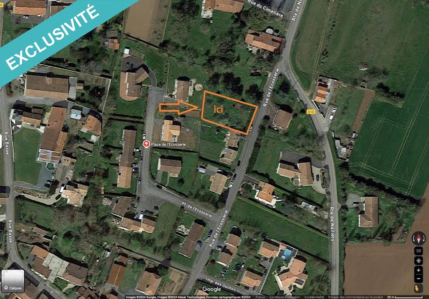 Vente terrain  797 m² à Saint-Etienne-de-Brillouet (85210), 30 000 €