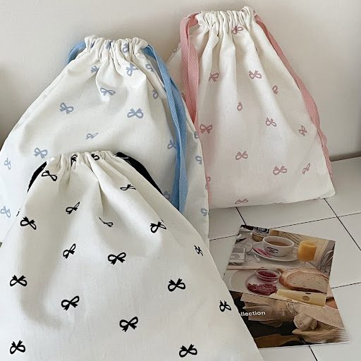 Title 9, Sweet Bow Print Drawstring Storage Bag perfect ...