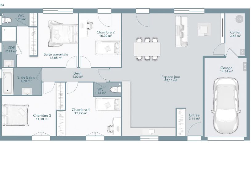  Vente Terrain + Maison - Terrain : 820m² - Maison : 113m² à Montastruc-la-Conseillère (31380) 