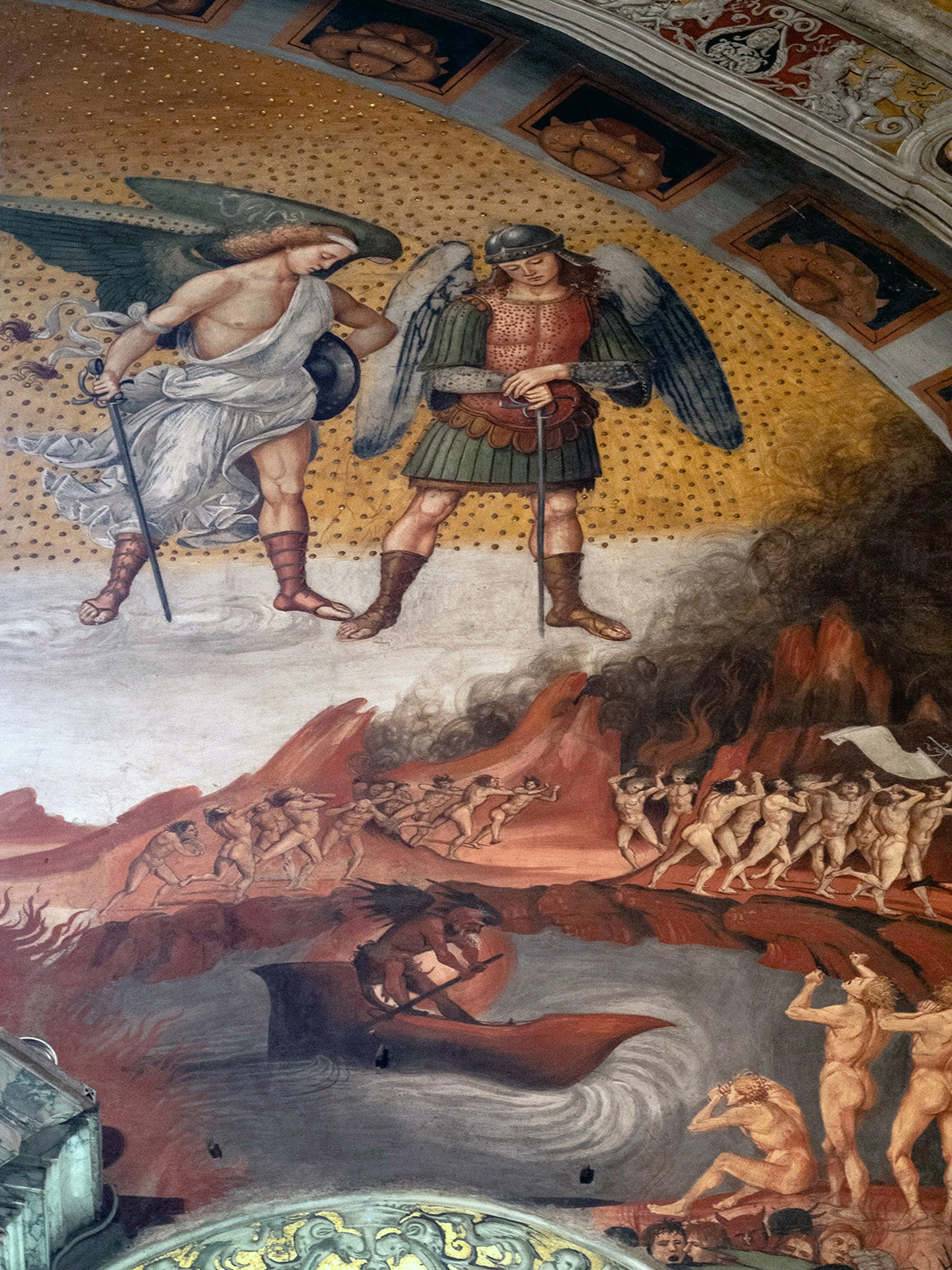 Luca Signorelli, i Dannati condotti all'Inferno (particolare), Storie degli ultimi giorni, 1499-1502, ciclo di affreschi, Cappella di San Brizio, Orvieto, Duomo