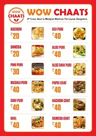 Wow Chaats menu 1