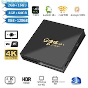 Set Top Box Gogoup Q96 Max 4K H.265 Amlogic S905L Tv Box 2022 Android 11 8Gb+128Gb Thông Minh 2.4G Wifi Quad Core