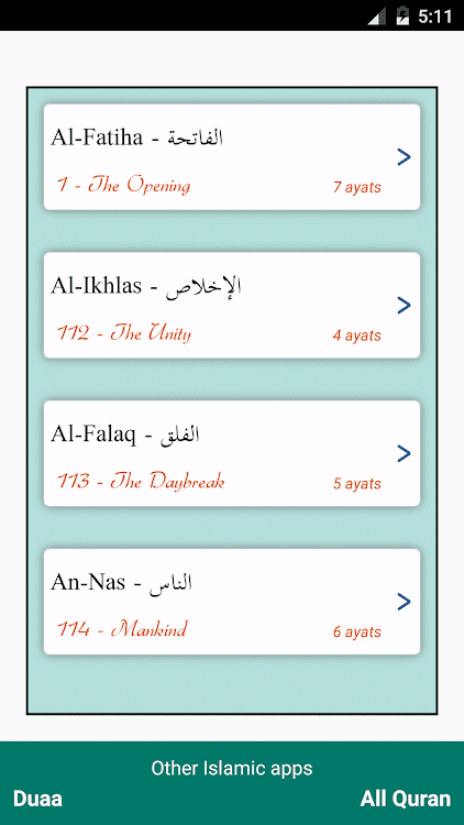 3 "Qul" of Quran - New - (Android)