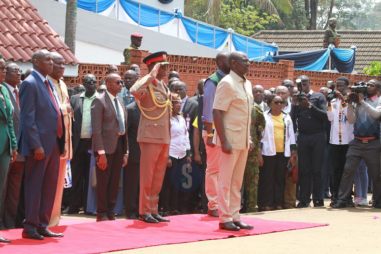President William Ruto arrives for the official opening of the Nairobi Trade Fair on September 27,2023