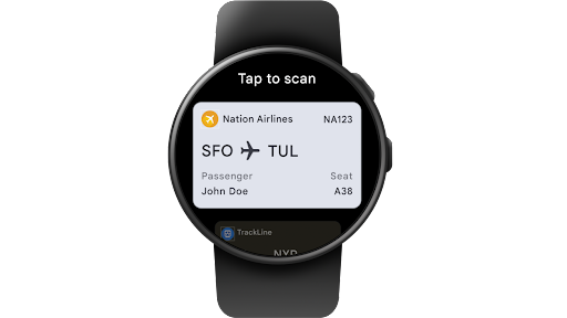 Isang Android user na tumitingala at nakikipag-interact sa kanyang Google smartwatch.