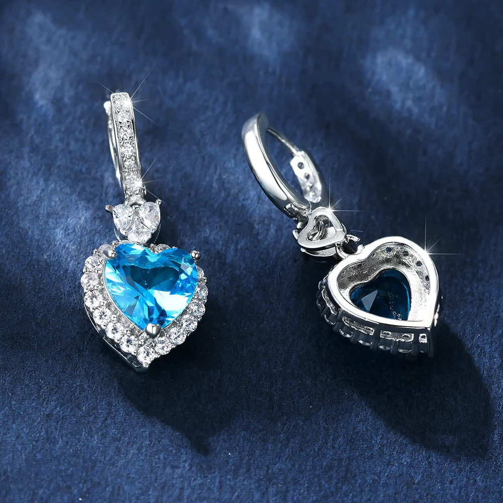Title 3, Platinum Topaz Blue Zircon Heart of the Ocean k...