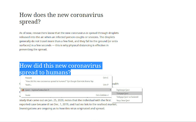 Çeviri: IngilizceTurkce.Gen.Tr chrome extension
