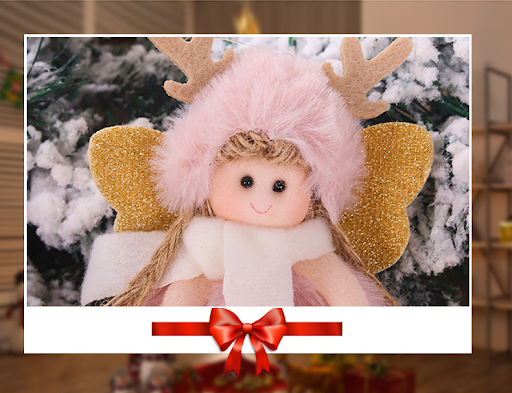 Title 6, Christmas Cute Fabric Antler Plush Girl Decorat...