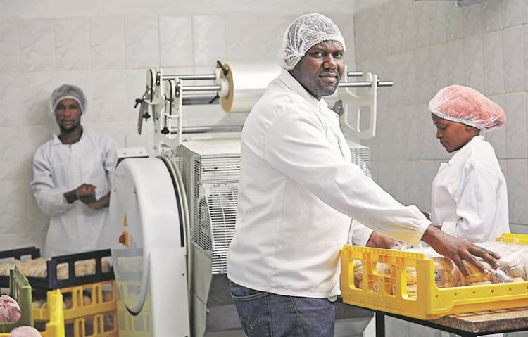 Njabulo Sithole in his bakery.