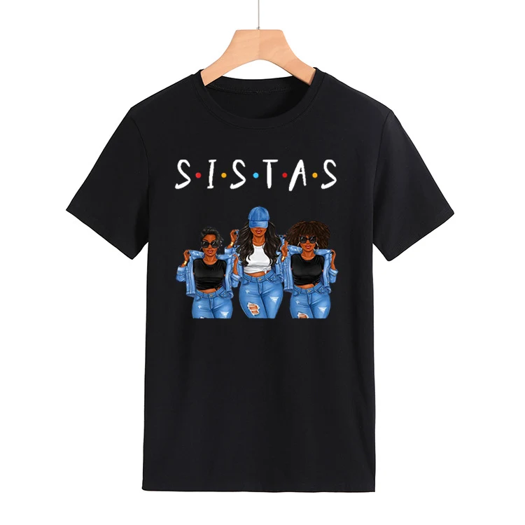 Title 9, Sistas Three Denim Girly Print Moda Manga corta