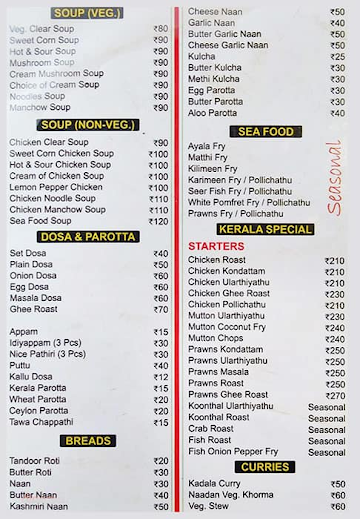 Thalasherry Resturant Kammanahalli menu 