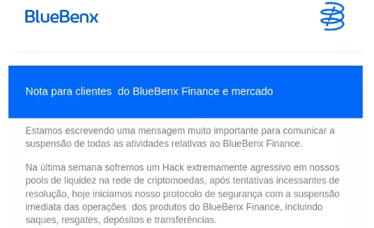 BlueBenx заявила о взломе на $31 млн и прекратила вывод средств