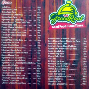 Green Roof menu 