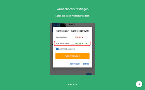 Preisalarm für Amazon Screenshot