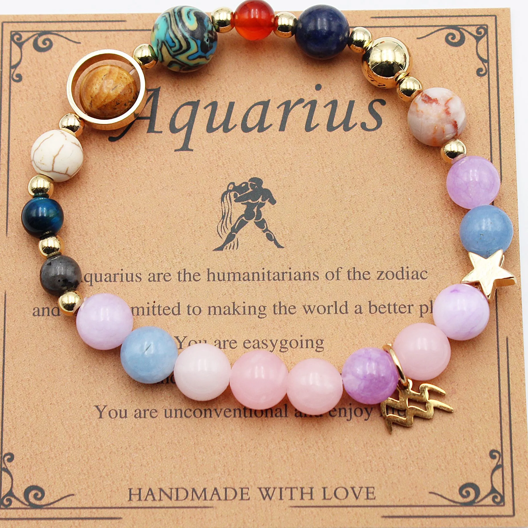 Title 5, Acht Planeten & 12 Sterrenbeelden Armband met M...