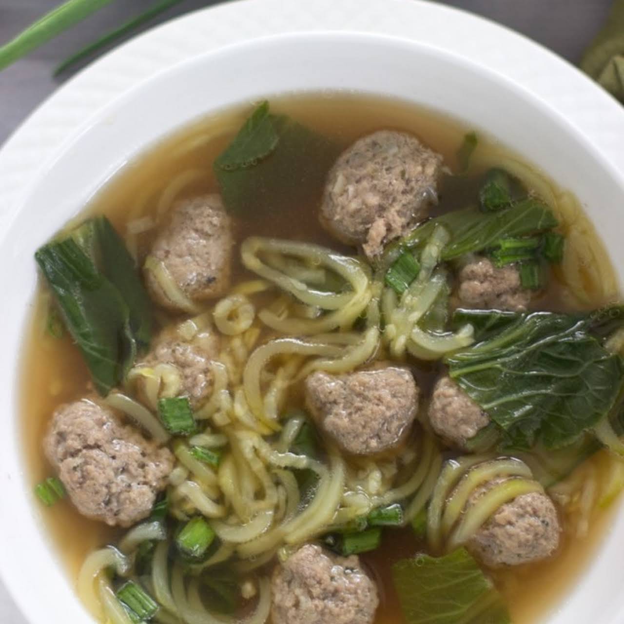 Zoodle Soup  later Meatballs