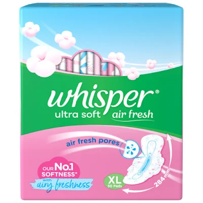 Whisper Ultra Soft Odour Control Xl Sanitary Pads - 50 pcs