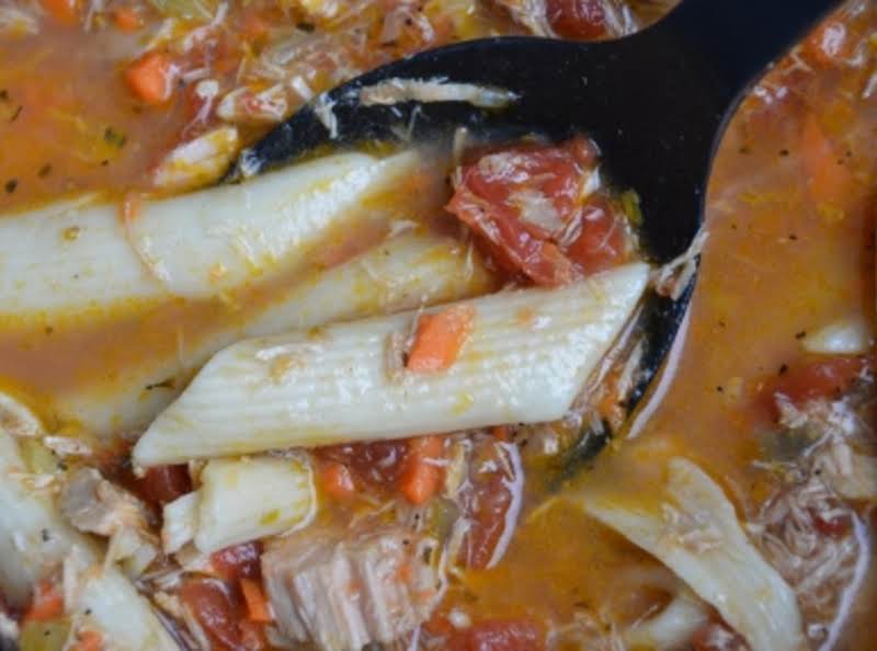 Pork Roast Soup With Rigatoni Noodles 