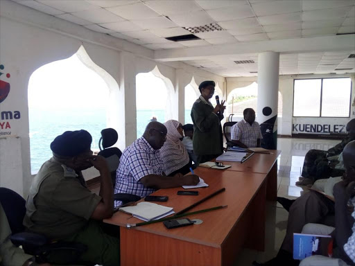 The KFS Deputy Chief of Forests Charity Muthoni when she announced the lifting of the ban at the Huduma centre Lamu on Tuesday, February 19, 2019. /CHETI PRAXIDES