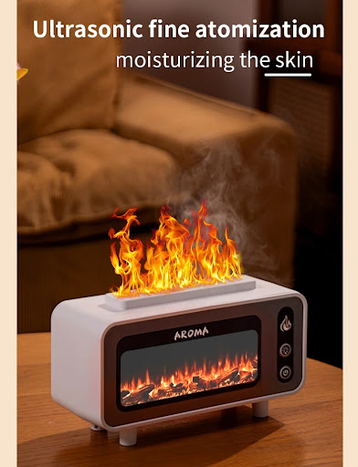 Title 3, New Design Ultrasonic Flame Humidifier 200ml Si...