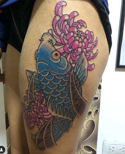 colored fish tattoo