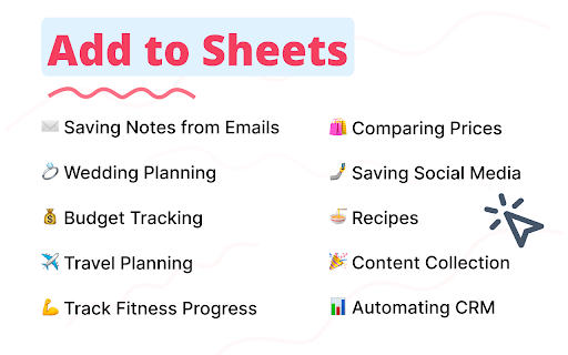 Add to Sheets - Quickly add to Google Sheets