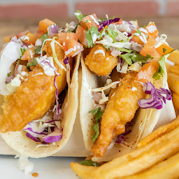 2 Sea Salt Tacos (Fish) with Fries