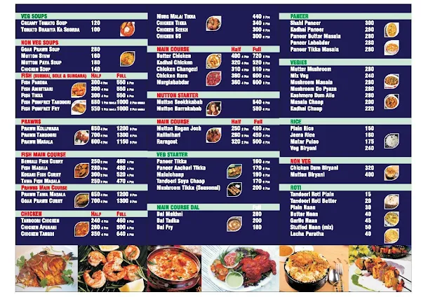 Marine Masala) menu 