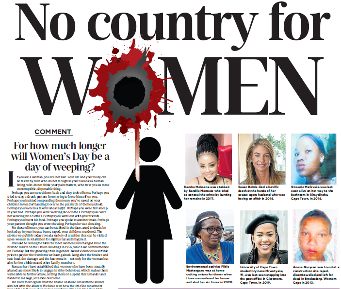 The Sunday Times front page ahead of Women's Day in August 2022.