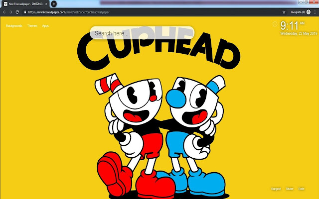 Cuphead New Tab wallpaper HD