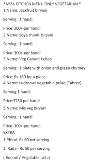 Ayza Kitchen menu 1