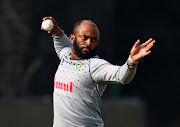 Proteas captain Temba Bavuma during a training session at Eden Gardens in Kolkata on Wednesday ahead of Thursday's 2023 Cricket World Cup semifinal against Australia.